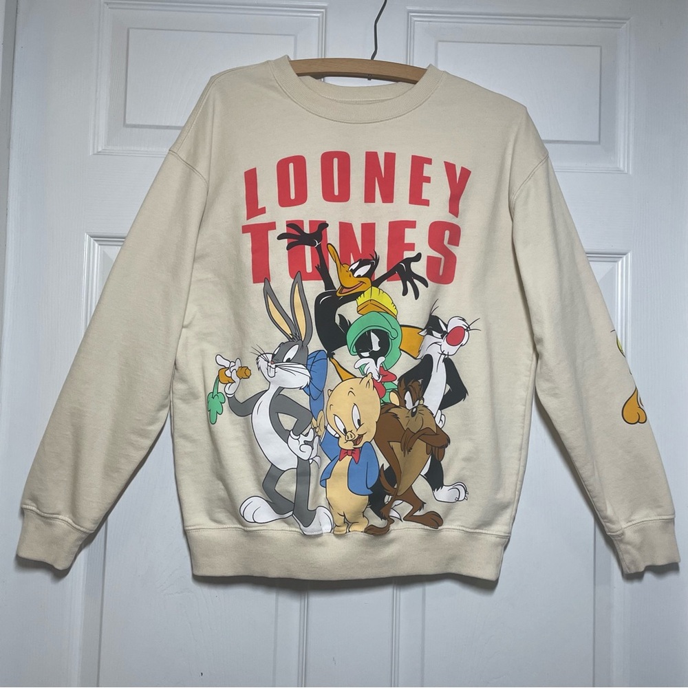 Loony Tunes Womens Medium Graphic Sweatshirt Crewneck Muti-Color